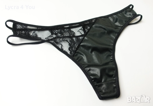 L дамска прашка с кожен ефект и двоен ластик на талията, снимка 4 - Бельо - 52148158