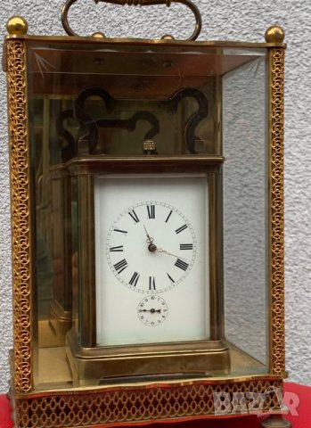 Каретен часовник репетир,будилник и гонг, снимка 3 - Антикварни и старинни предмети - 31444712