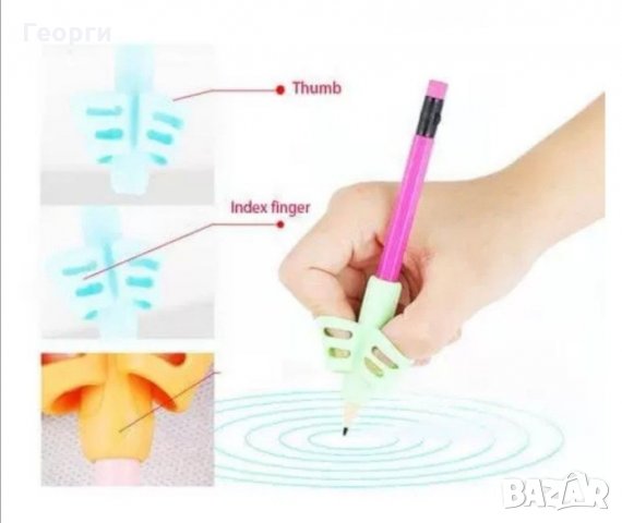 Промо 2 за 1 !Ергономичен накрайник/държач за захващане на молив химикал PENTI, снимка 2 - Други - 29752502