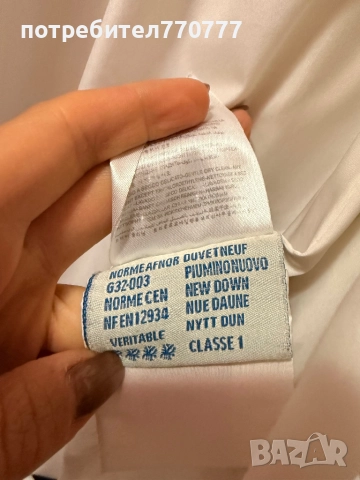 Бяло дълго яке Moncler Монклер 100% гъши пух, снимка 5 - Якета - 51921478