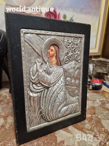 Страхотна антикварна сребърна икона със сертификат , снимка 5 - Антикварни и старинни предмети - 53913695