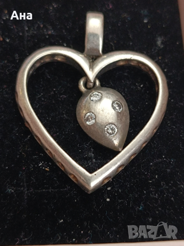 Сребърно сърце ЖК34, снимка 1