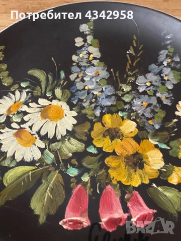 Jaeger&Co. 1960г.Порцеланова чиния с цветя., снимка 2 - Антикварни и старинни предмети - 52484633