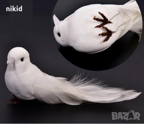 Декоративен бял Гълъб изкуствен гълъбче украса декор сватба торта парти фигурка , снимка 3 - Други - 31186406