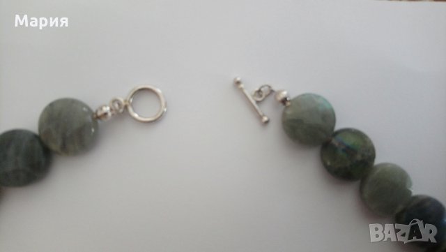 Комплект бижута от лабрадорит (полускъпоценен камък) и сребро, снимка 4 - Бижутерийни комплекти - 31841687