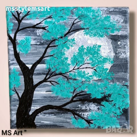 Сива луна" Картина , снимка 1