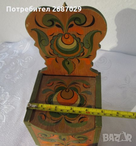 Дървена стара кутия за стена с капак, снимка 10 - Антикварни и старинни предмети - 29729469