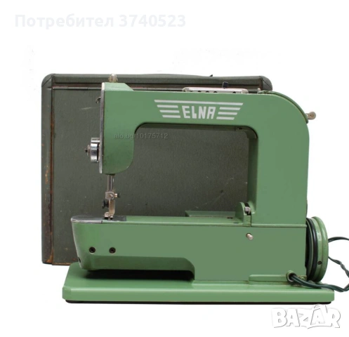 Колекционерска Винтидж 40-тe, Швейцарска Elna 1 Grasshopper шевна машина с куфар. Сервизирана., снимка 7 - Антикварни и старинни предмети - 54111389