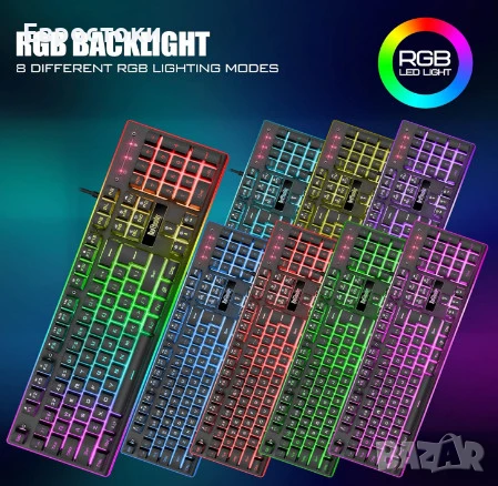 Геймърска клавиатура RedThunder K10 с мишка, Mechanical Feel, геймърски комплект: клавиатура + мишка, снимка 6 - Клавиатури и мишки - 50449955