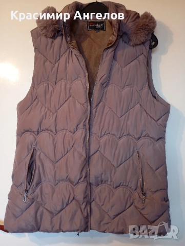 Дамски елек с качулка и поларена подплата 4 xl, снимка 2 - Якета - 52334156