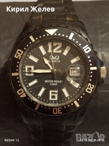 Мъжки часовник Q/Q QUARTZ WATER REZIST 5m силиконова каишка 49027, снимка 2 - Мъжки - 52265167