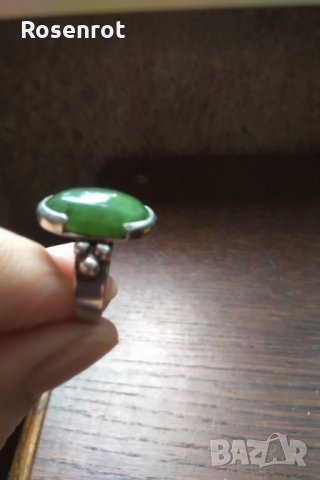 Авторски сребърен пръстен с натурален апатит  , снимка 6 - Пръстени - 30544070