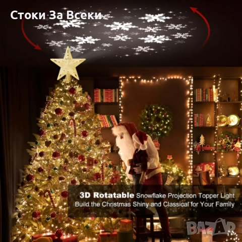 3D Елхов прожектор със 6 визии - Звезден ефект 2025 на части, снимка 6 - Декорация за дома - 52676154