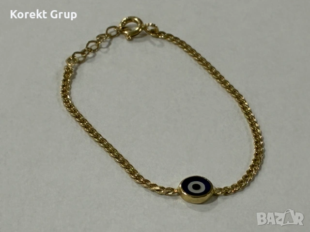 Златна бебешка гривна 14к