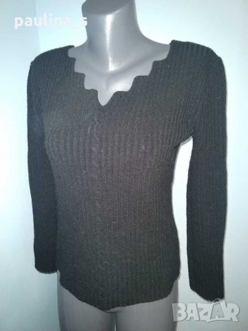 Два броя / Черен еластичен пуловер с оригинално деколте и открити рамене / унисайз , снимка 3 - Блузи с дълъг ръкав и пуловери - 16668493