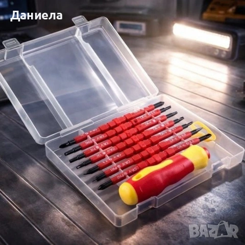 Професионален комплект двустранни изолирани отвертки с дръжка - 14в1, снимка 3 - Отвертки - 53256938