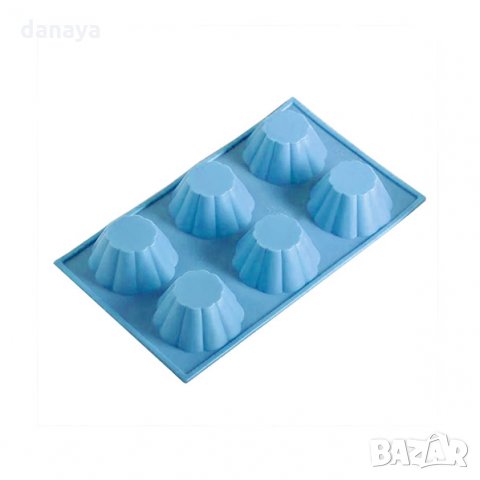 1715 Силиконова форма за пудинг и мъфини, 6 гнезда, снимка 4 - Форми - 30271826