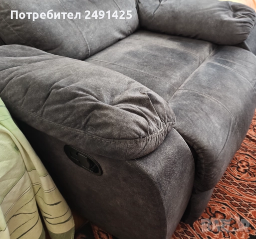 Реклайнер разтегателен фотьойл /с ръчен механизъм/., снимка 2 - Дивани и мека мебел - 51746215