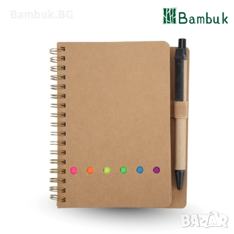 Еко бележник с химикал и мемори листчета „Пиши и помни“