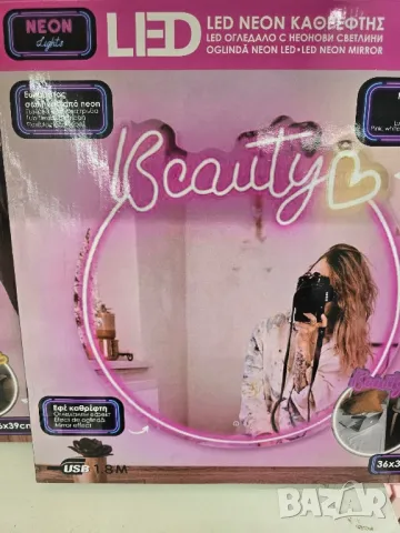 LED огледало с неонова светлина usb
