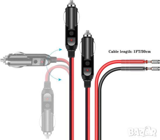 Адаптер за запалка за кола, жак, 12v 24v волта за автомобил, камион, щепсел, накрайник, за запалката, снимка 7 - Аксесоари и консумативи - 42289909