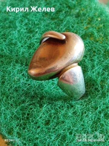 Ретро Арт бижу сребърен пръстен майсторска изработка 52965, снимка 4 - Пръстени - 53981755