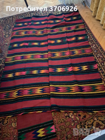 2 неизползвани , ръчно тъкани , вълнени черги, снимка 5 - Платове и дамаски - 44551000