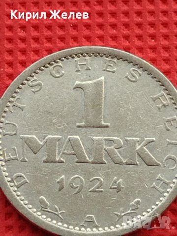 Сребърна монета 1 марка 1924г. Германия Ваймарска република 39615, снимка 3 - Нумизматика и бонистика - 42756323