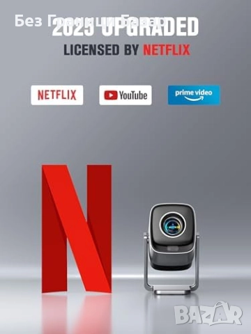 Нов Смарт проектор Netflix 1080P WiFi Bluetooth Dolby звук домашно кино, снимка 2 - Плейъри, домашно кино, прожектори - 51592946
