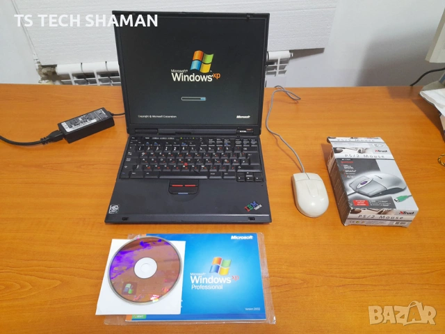 ⭐Продавам уникален ретро лаптоп IBM T20 Pentium 700MHz с Windows XP и РАБОТЕЩ Сериен Порт CОМ1