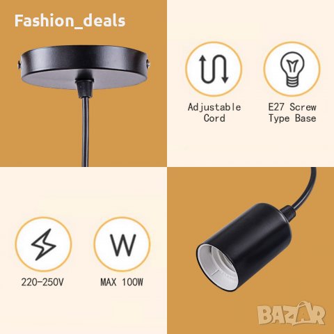 Нов метален осветител за крушка E27 държач за лампа Таванна роза Фасонка, снимка 3 - Други - 39366926