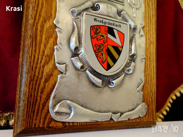 Пано от Großgründlach,чист калай върху дърво. , снимка 4 - Пана - 34166562