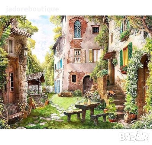 БЕЗПЛАТНА доставка с Box Now Картина Рисуване по номера Селски къщи