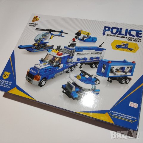 Образователна игра конструктор "Police", тип лего, 658 части, снимка 1 - Конструктори - 44369641