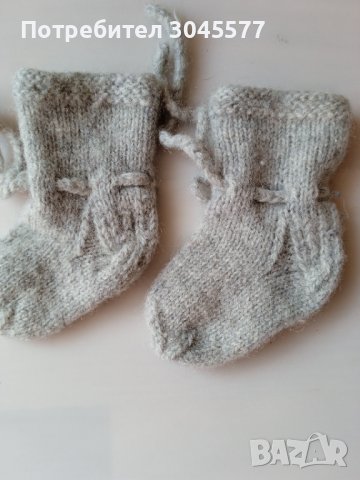 Чорапи вълнени ръчно изработени, снимка 1 - Бебешки чорапи - 42426223