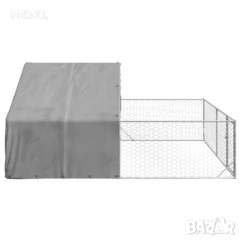 vidaXL Открита кучешка колиба с бягаща пътека 5x3x1,9 m, снимка 4 - За кучета - 56147016