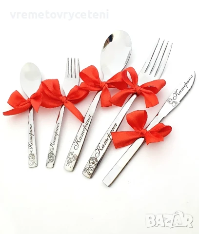 Гравирани детски прибори/ лъжица, снимка 4 - Прибори, съдове, шишета и биберони - 31144254