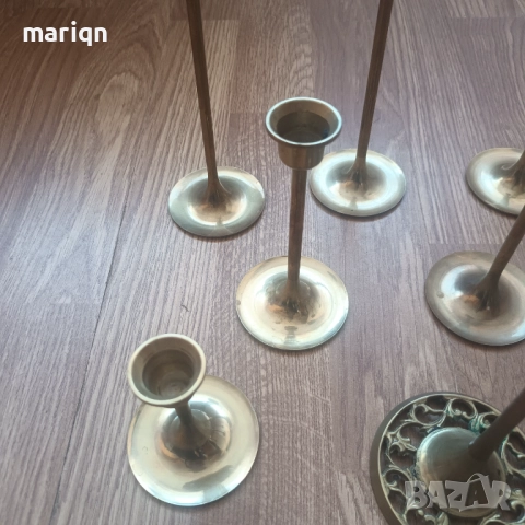Месингови свещници , снимка 4 - Антикварни и старинни предмети - 52943477