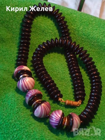 ВИНТИДЖ КРАСИВО КОЛИЕ ВЕНЕЦИАНСКА АРТ КЕРАМИКА 16578