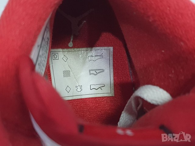 Air Jordan 2 Retro GS White Red OG II Chicago 38.5 номер, без забележки , снимка 7 - Маратонки - 39951694