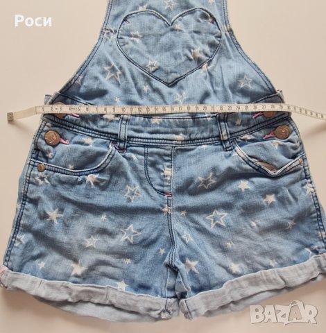 Дънкови гащеризон  на звездички, снимка 2 - Детски панталони и дънки - 37634237