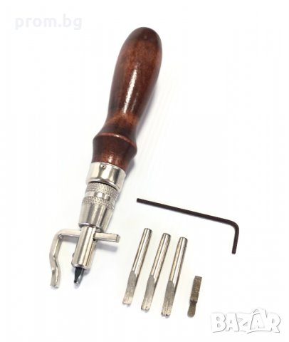 кожарски регулируем резец за канал с 5 приставки, нов, внос от Англия, снимка 2 - Други инструменти - 26311174