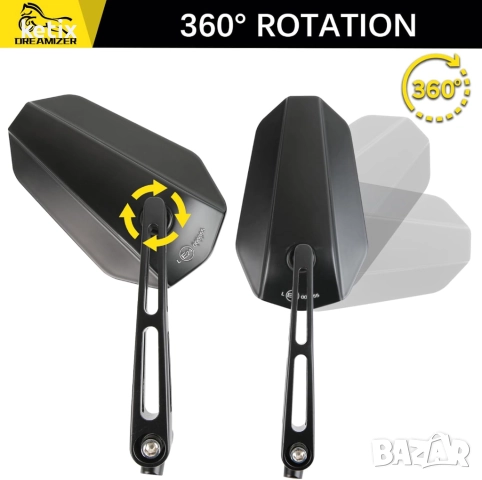 DREAMIZER E24 E-одобрено огледало за мотоциклет, 8 мм 10 мм странично огледало за мотоциклет, снимка 3 - Аксесоари и консумативи - 52966102