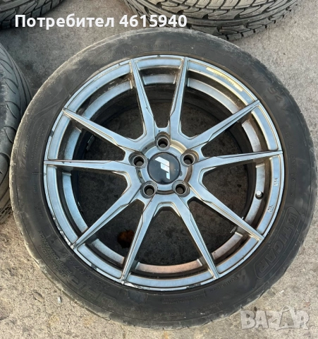 4бр джанти JR21 (japan racing)Hyper Gray за опел opel saab сааб 5х110 J7 ET35 + 4бр летни гуми, снимка 4 - Гуми и джанти - 52832379