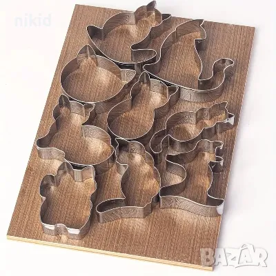 сет 9 бр коте котки котета метални форми резци форма резец тесто сладки, снимка 2 - Форми - 47514795