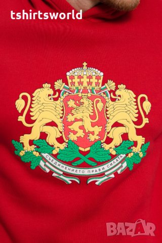 Нов мъжки суичър с релефен трансферен печат ГЕРБ на България  , снимка 2 - Суичъри - 27767903