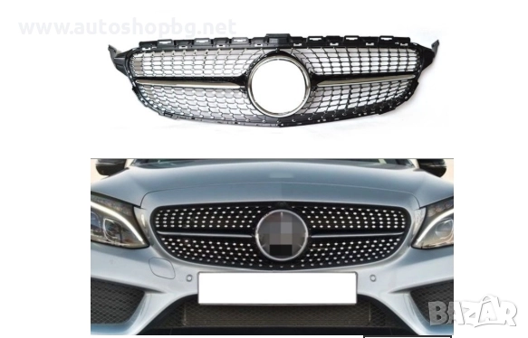 Предна Решетка Mercedes-C W205 Diamond, снимка 2 - Аксесоари и консумативи - 51628452