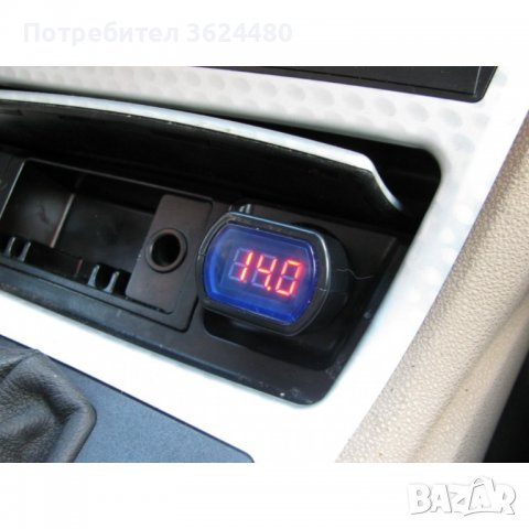 Черен дигитален волтметър за кола или автомобил, снимка 3 - Аксесоари и консумативи - 39487020