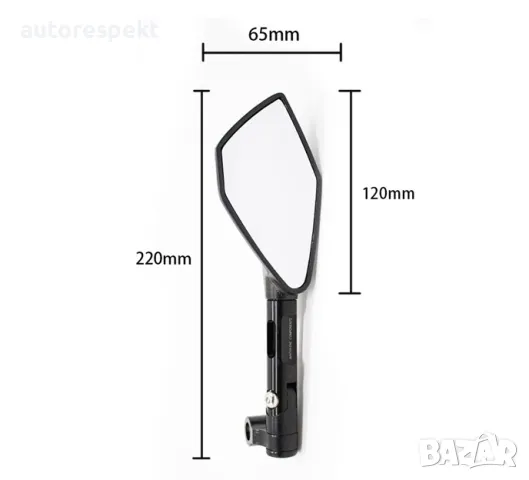 Огледала за мотор - YF2158 -10мм 8мм 2бр/к-т - Черно, снимка 4 - Аксесоари и консумативи - 49617955