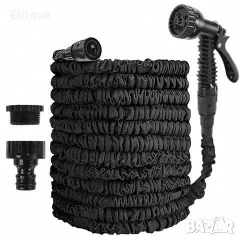 Гъвкав разтеглив градински маркуч 30м – Пълен комплект с пистолет (7 функции) и конектори, снимка 2 - Други инструменти - 53371303